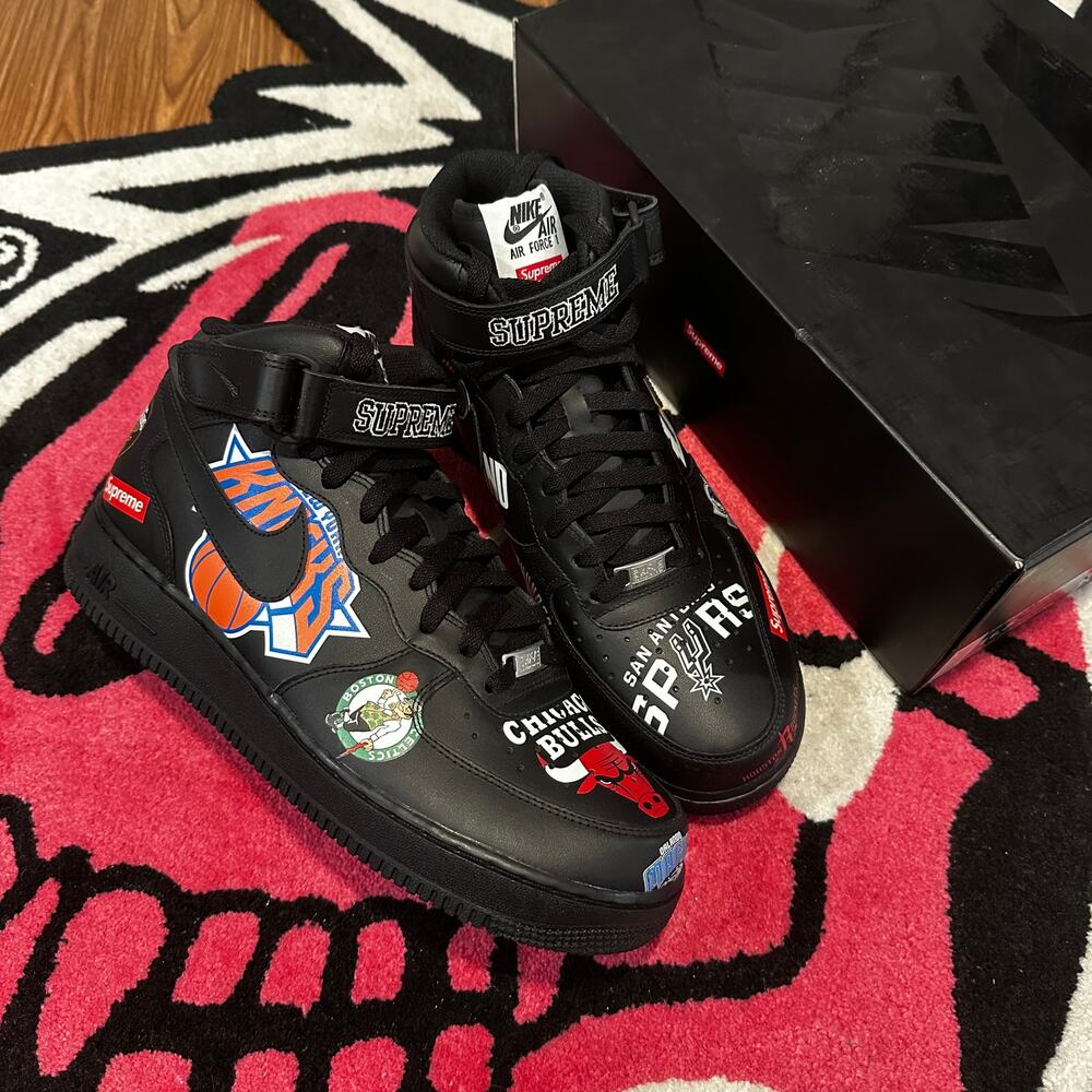 Nike Air Force 1 Mid Supreme NBA Black – Size 11.5 – Brand New